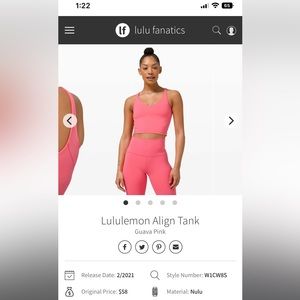 Lululemon align tank guava pink